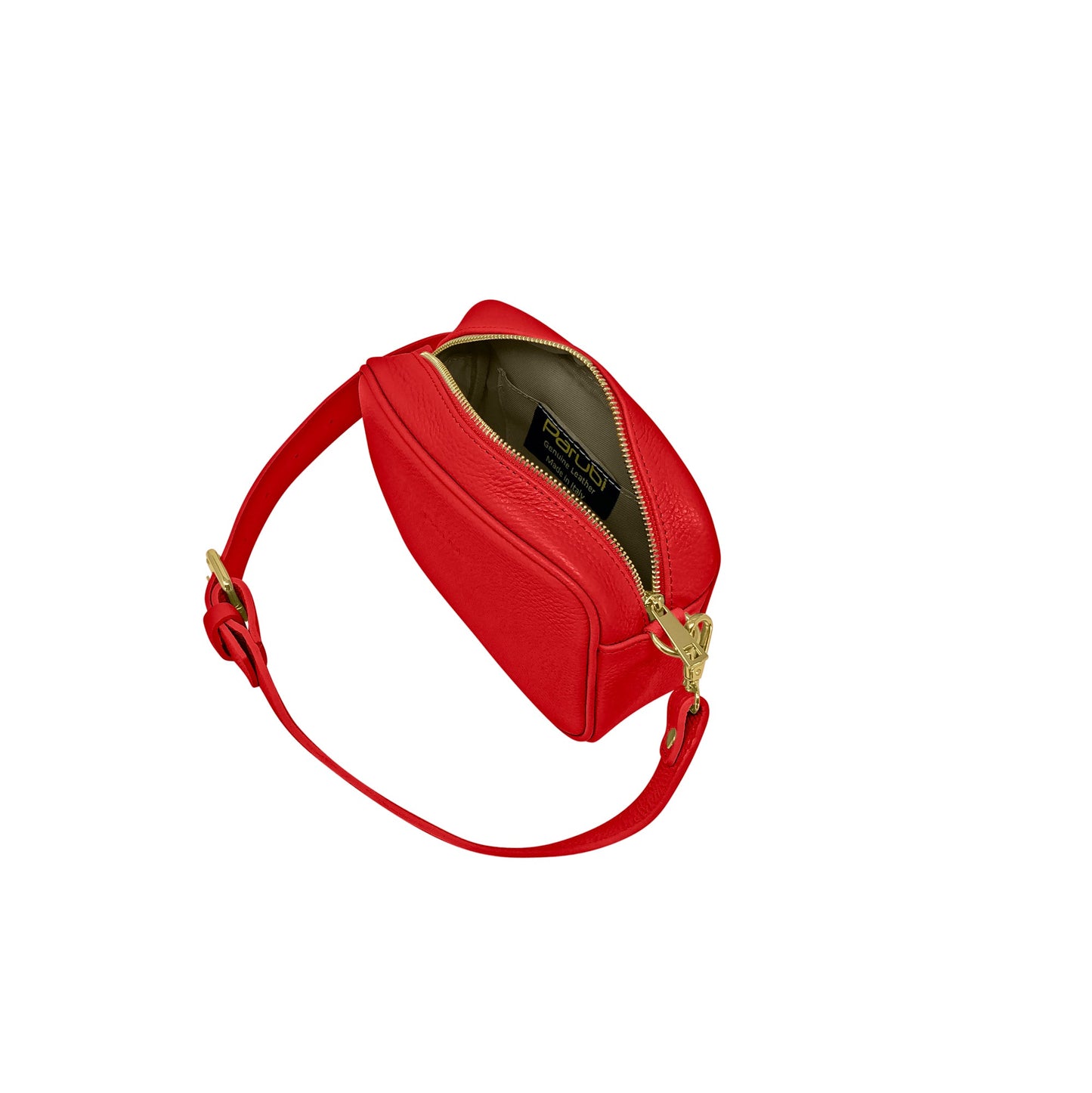 Borsa Donna a Tracolla Rossa, In Vera Pelle, Made in Italy, Ginevra