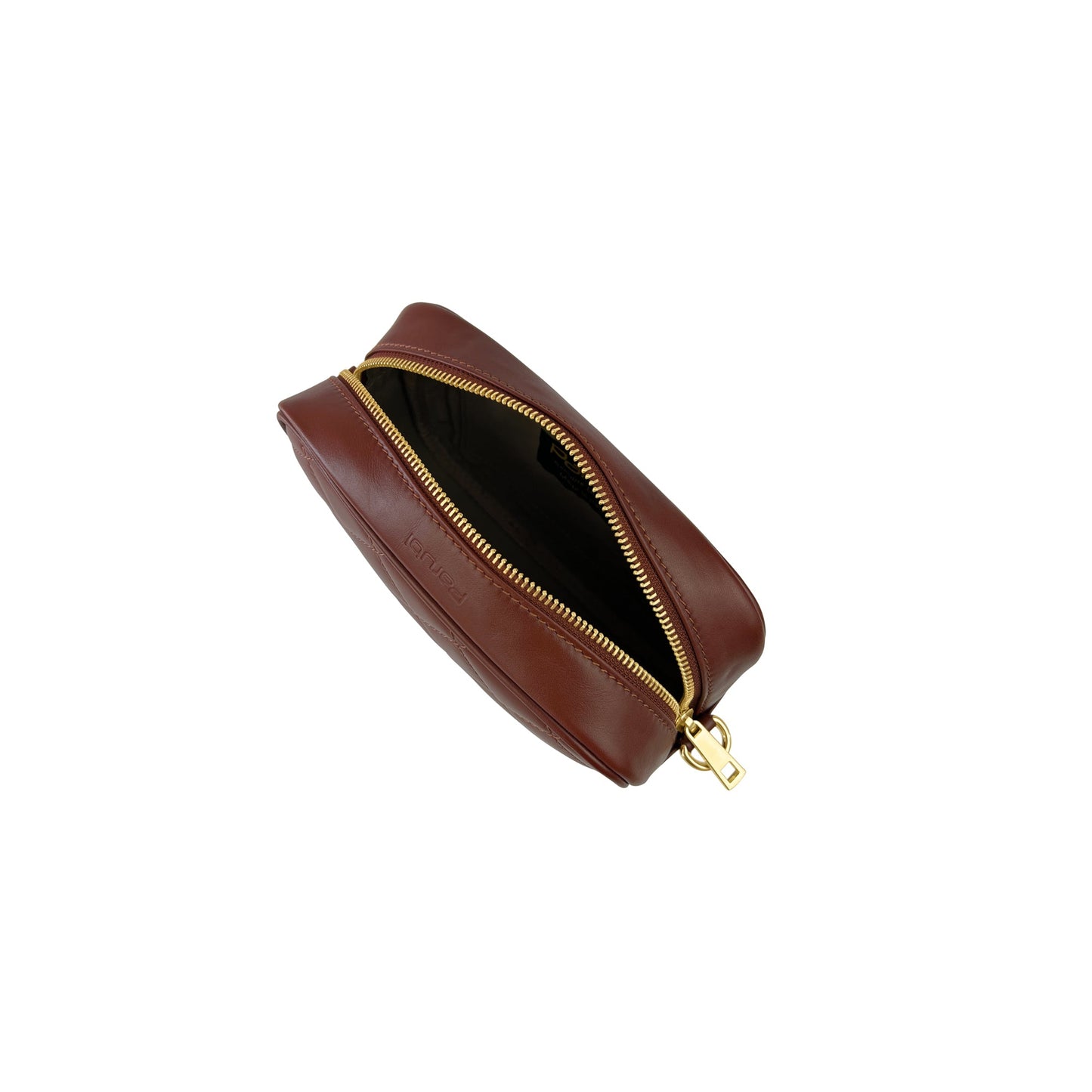 Borsa Donna a Tracolla Trapuntata Marrone, In Vera Pelle, Made in Italy, Nora