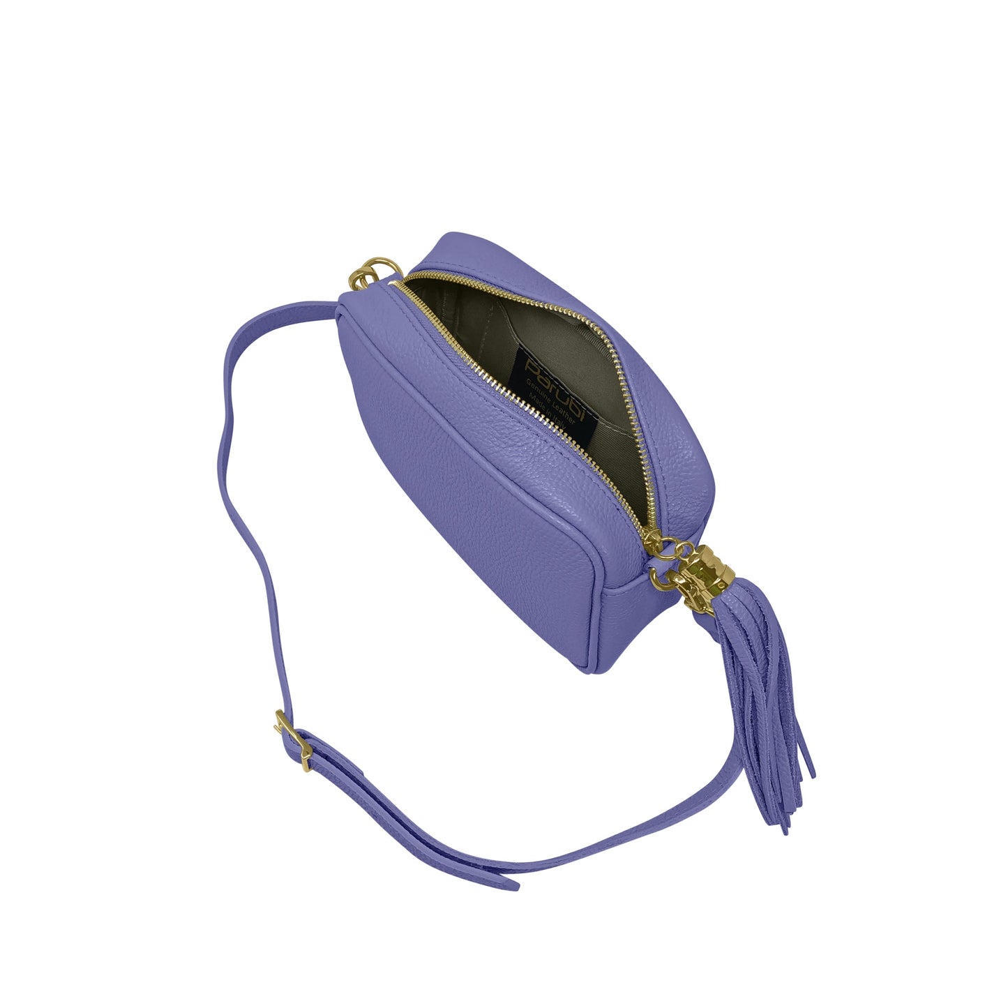 Borsa Donna a Tracolla Blu Fiordaliso, In Vera Pelle, Made in Italy, Anastasia