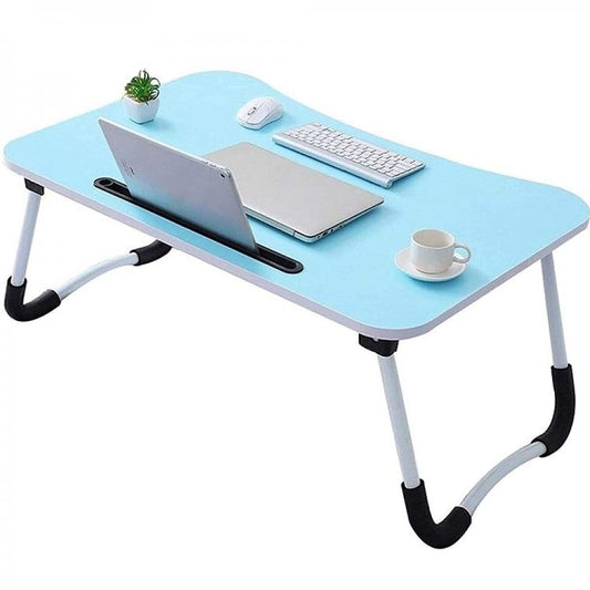 Tavolino Pieghevole Letto Vassoio Colazione Studio Tablet Pc Notebook Legno Blu