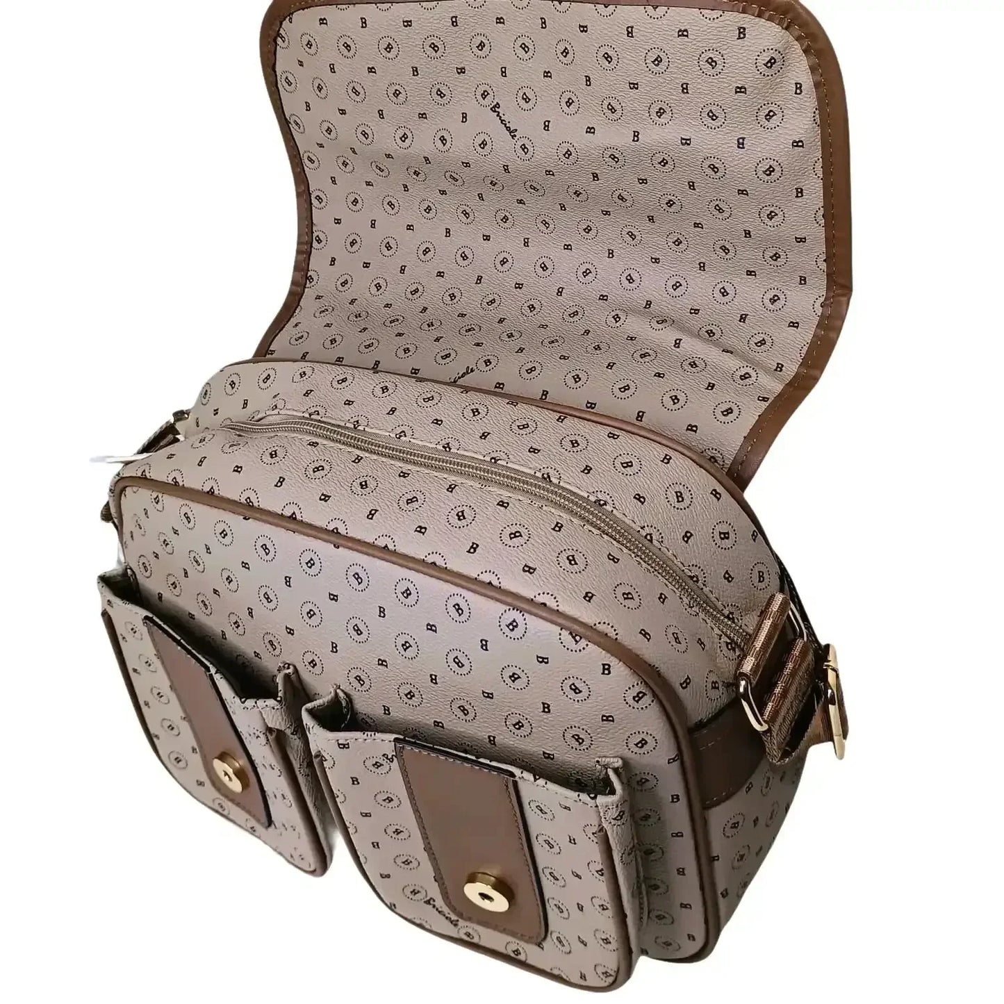 Beige leather Shoulder Bag MS-9056