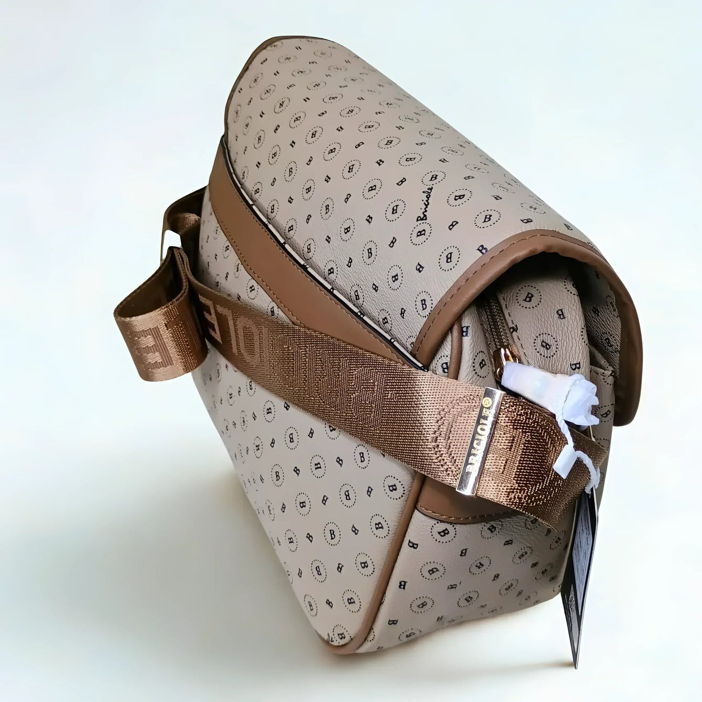 Beige leather Shoulder Bag MS-9056