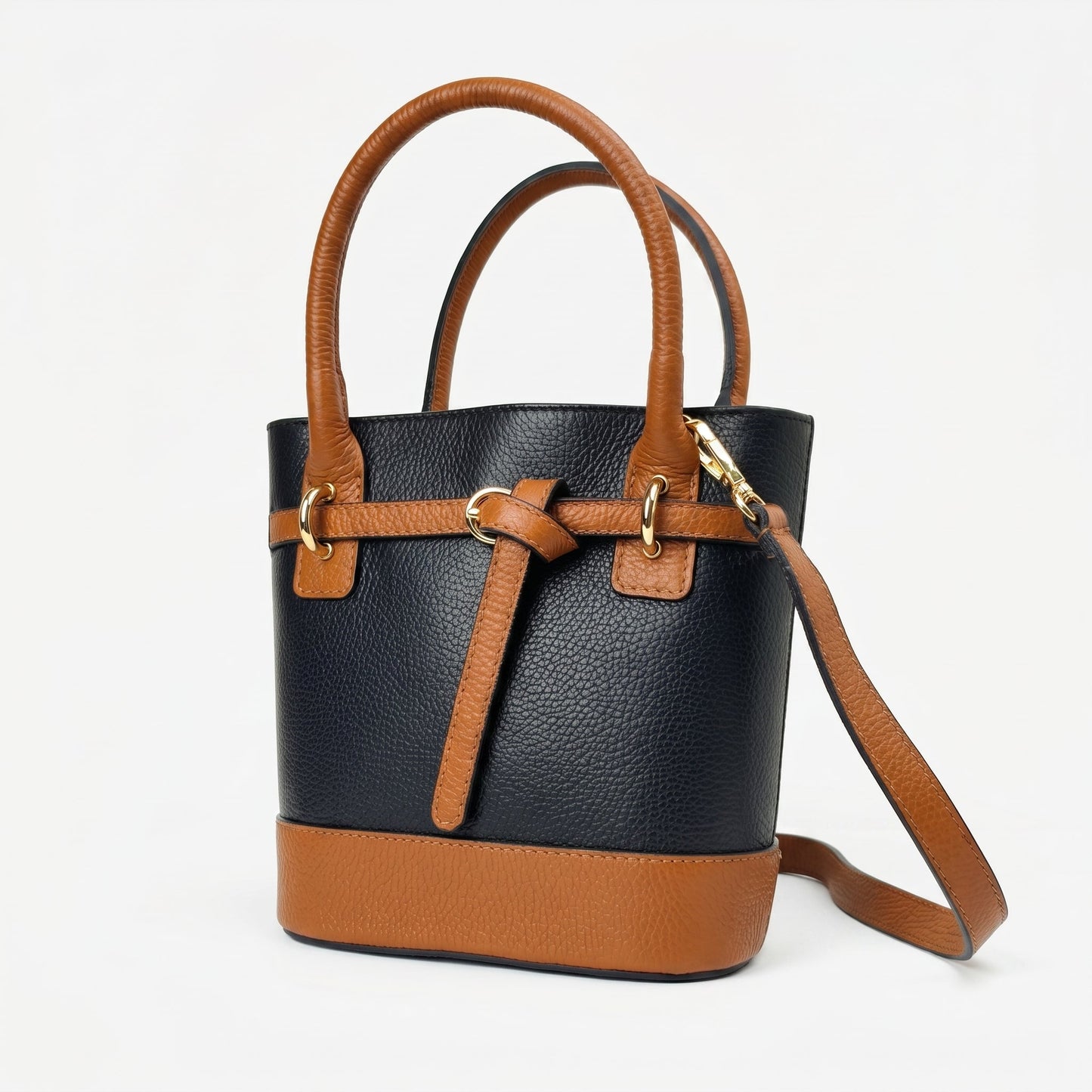 Borsa Bucky in Vera Pelle con Tracolla Regolabile