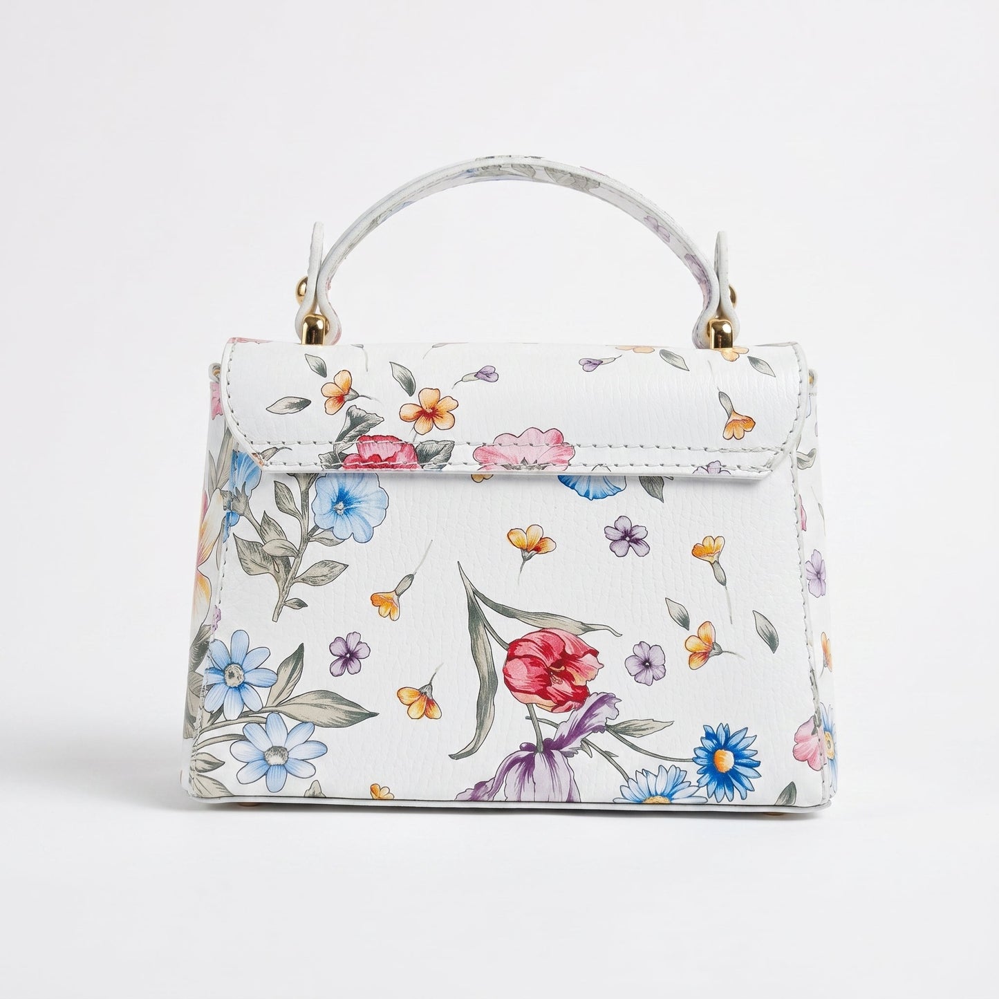 Borsa Farfalla in Vera Pelle con Stampa Floreale Made in Italy