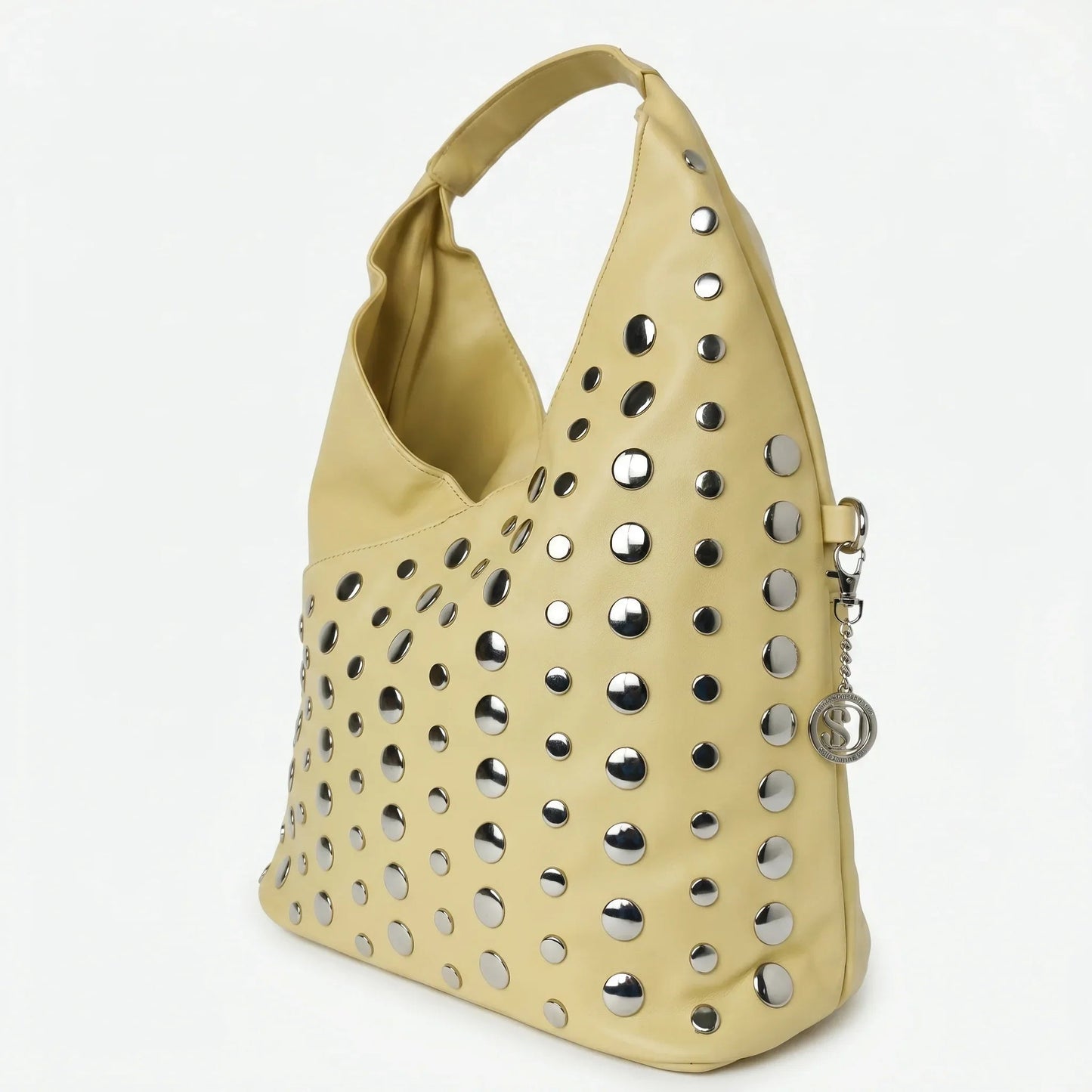 Borsa Grande Silver Dot in Ecopelle con Tracolla Regolabile