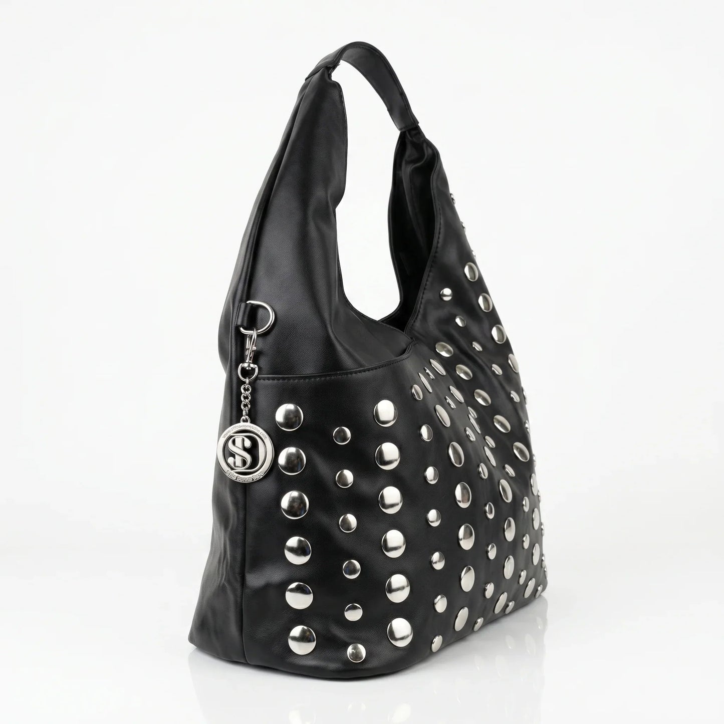 Borsa Grande Silver Dot in Ecopelle con Tracolla Regolabile