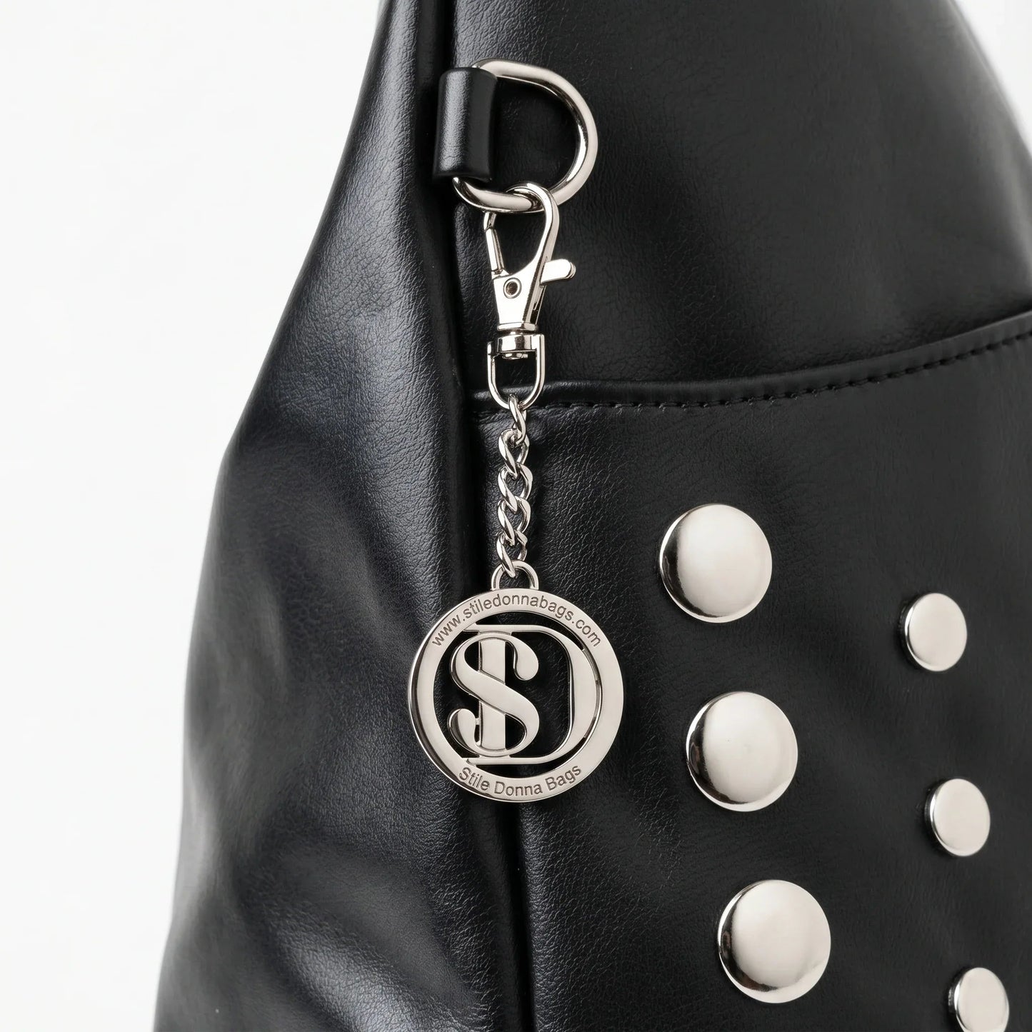 Borsa Grande Silver Dot in Ecopelle con Tracolla Regolabile