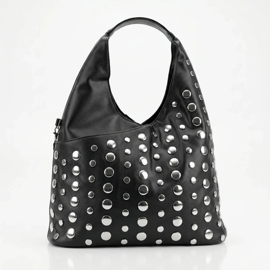 Borsa Grande Silver Dot in Ecopelle con Tracolla Regolabile