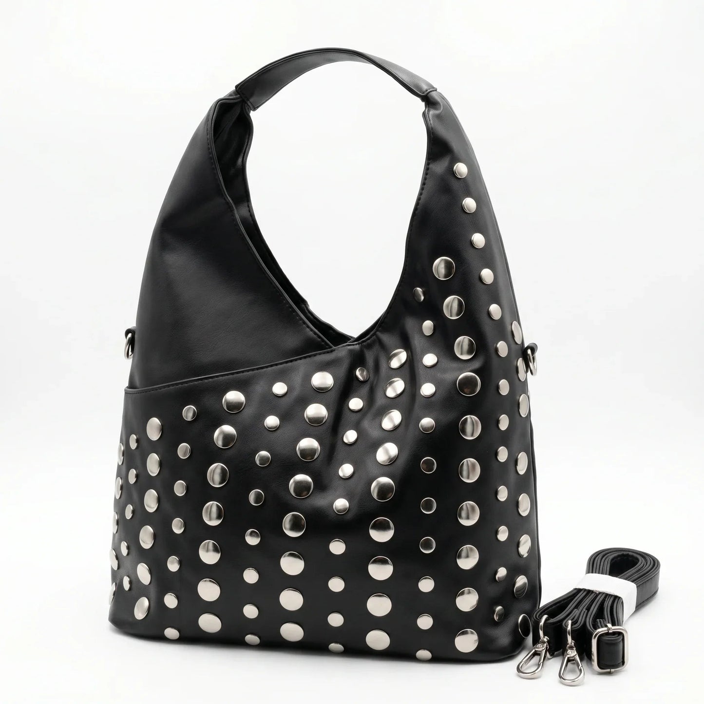 Borsa Grande Silver Dot in Ecopelle con Tracolla Regolabile