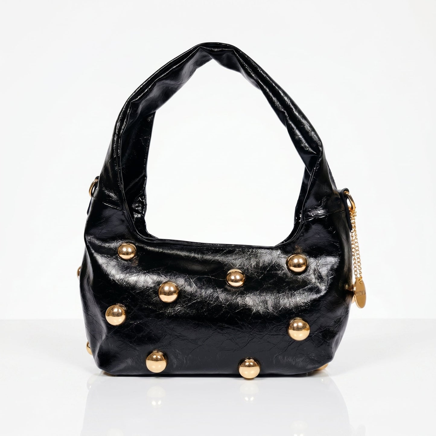 Borsa Hobo Nera con Borchie Dorate – Coconuda