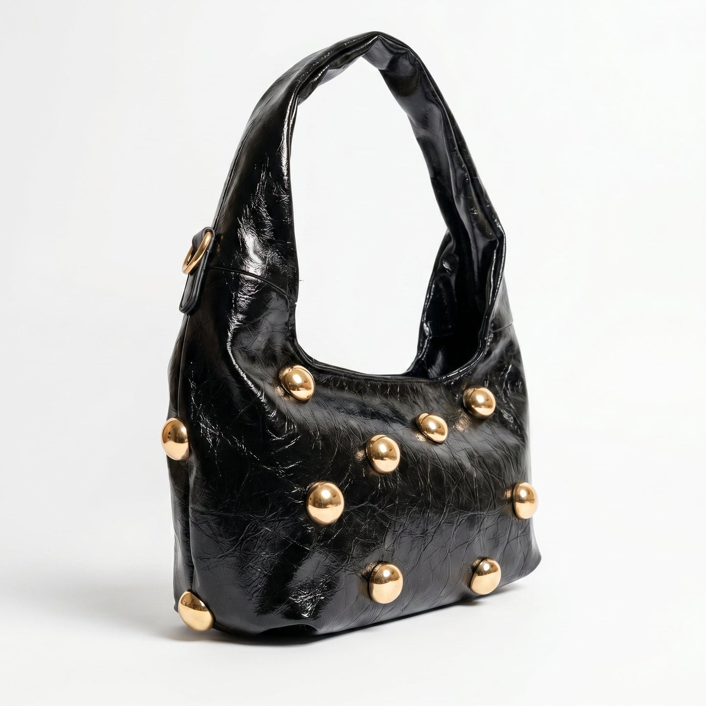 Borsa Hobo Nera con Borchie Dorate – Coconuda