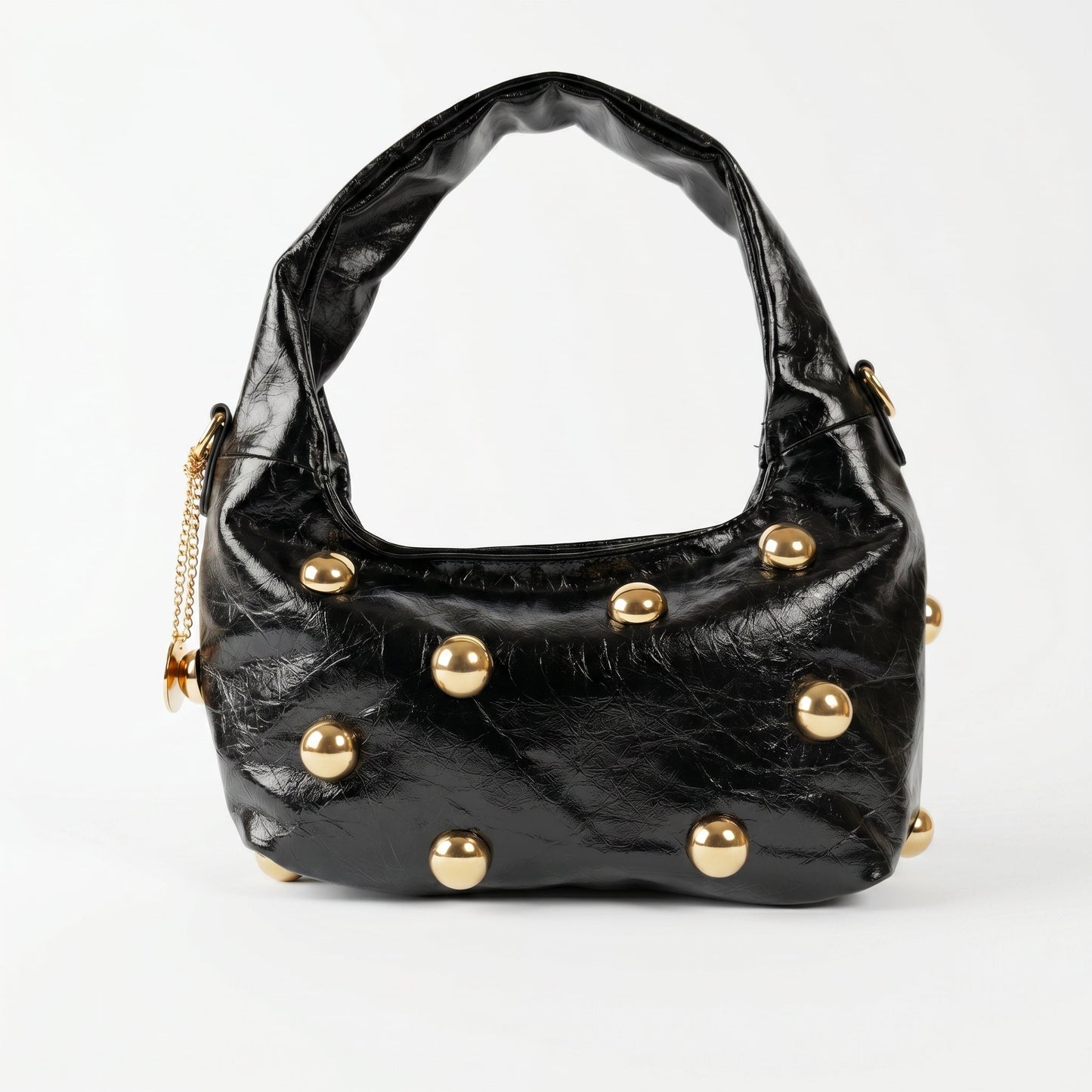 Borsa Hobo Nera con Borchie Dorate – Coconuda