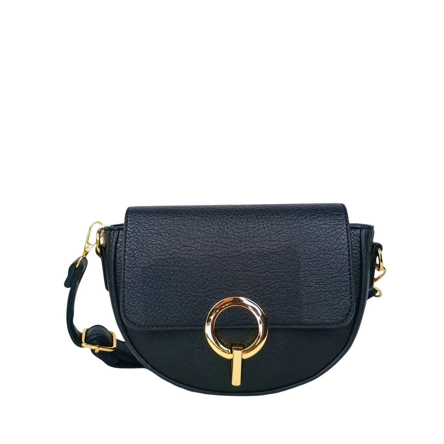 Half Moon Leather Crossbody Bag - MS-7611