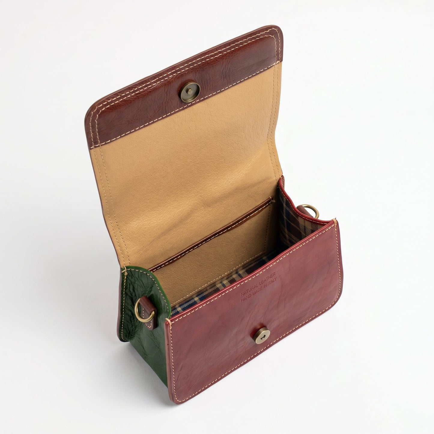 Borsa Mini Torre in Vera Pelle con Chiusura Magnetica