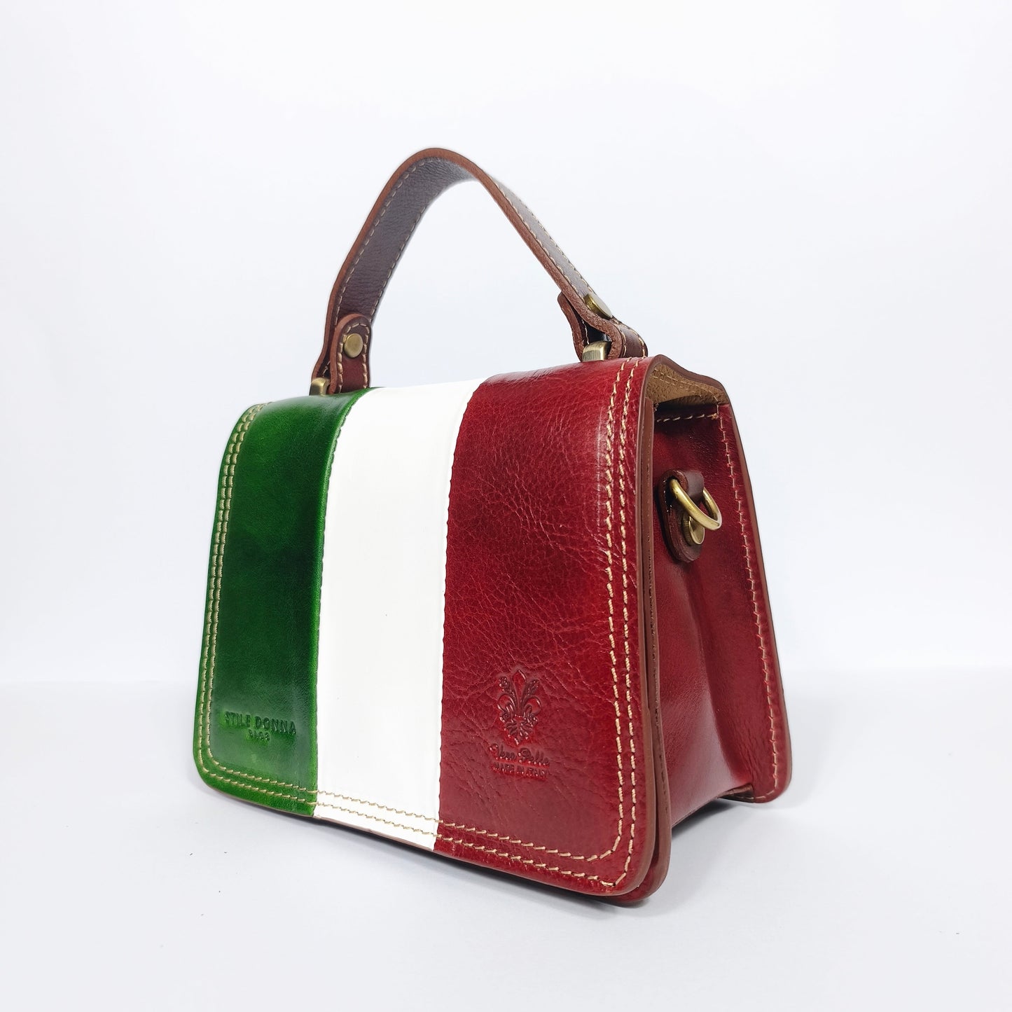 Borsa Mini Torre in Vera Pelle con Chiusura Magnetica