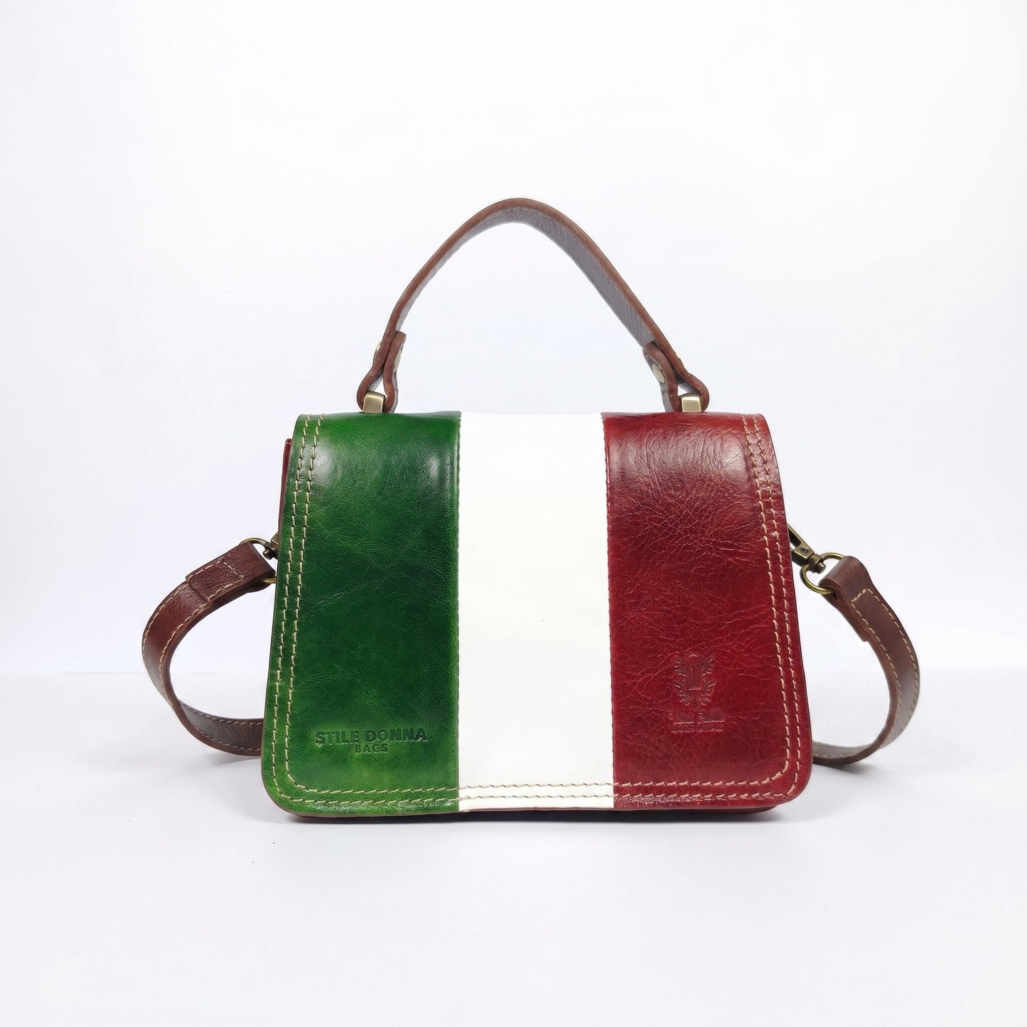 Borsa Mini Torre in Vera Pelle con Chiusura Magnetica