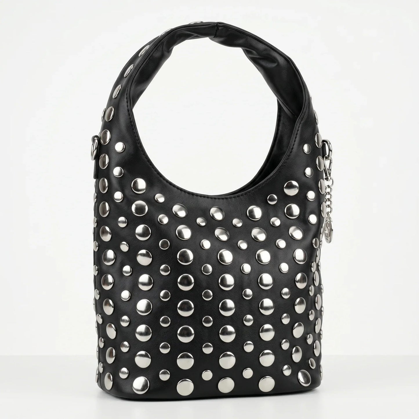 Borsa Silver Dot Media in Ecopelle con Tracolla Regolabile