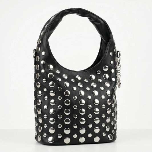 Borsa Silver Dot Media in Ecopelle con Tracolla Regolabile