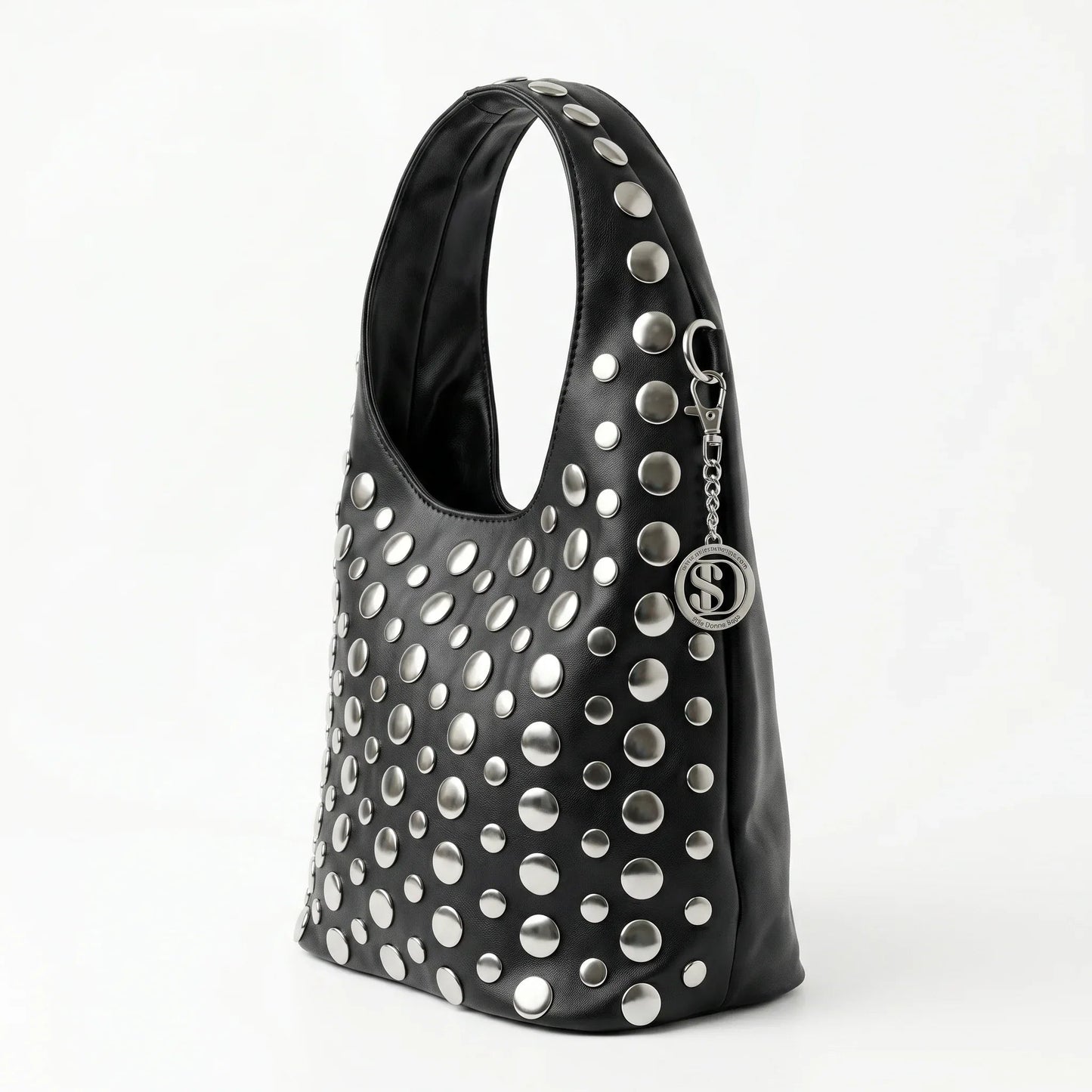 Borsa Silver Dot Media in Ecopelle con Tracolla Regolabile