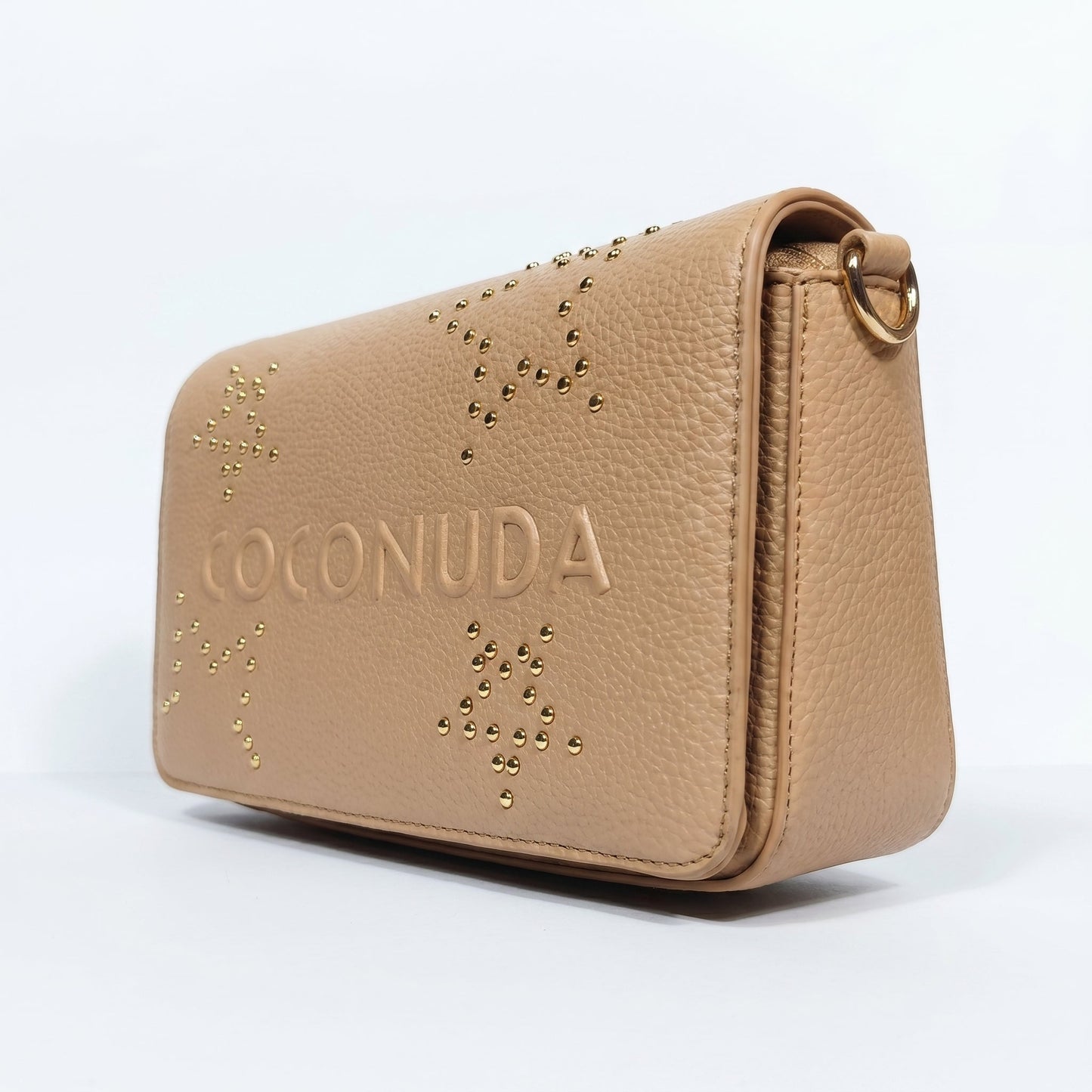Borsa Tracolla in Ecopelle con Logo in Rilievo e Borchie – Coconuda