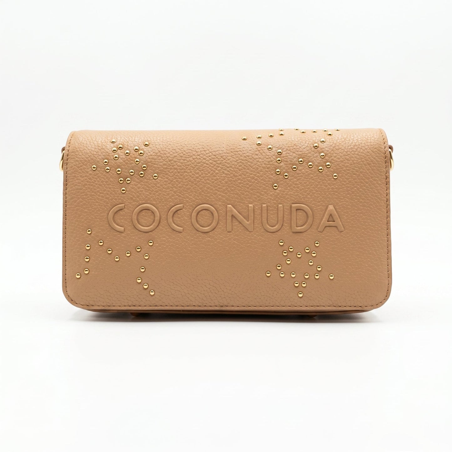 Borsa Tracolla in Ecopelle con Logo in Rilievo e Borchie – Coconuda