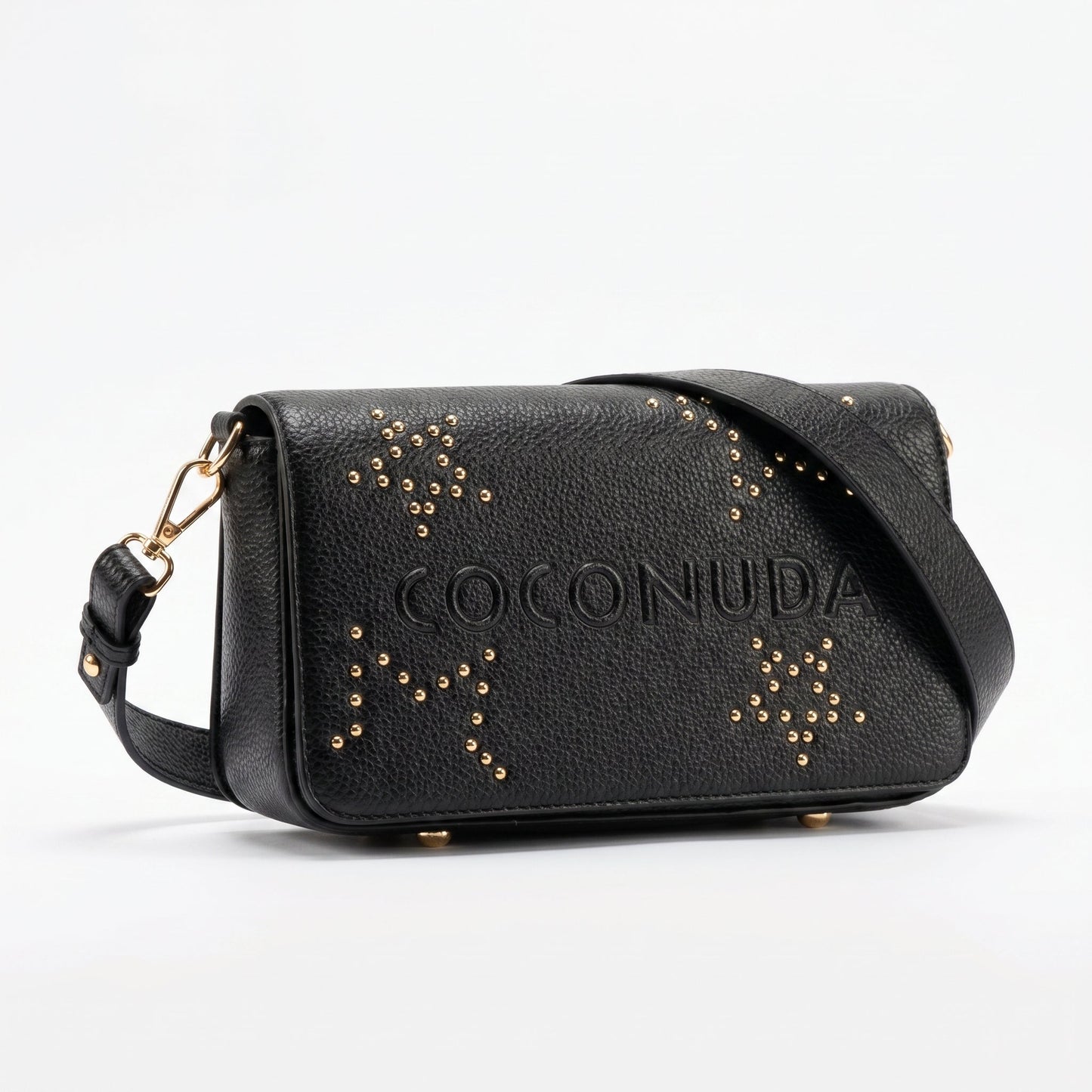 Borsa Tracolla in Ecopelle con Logo in Rilievo e Borchie – Coconuda
