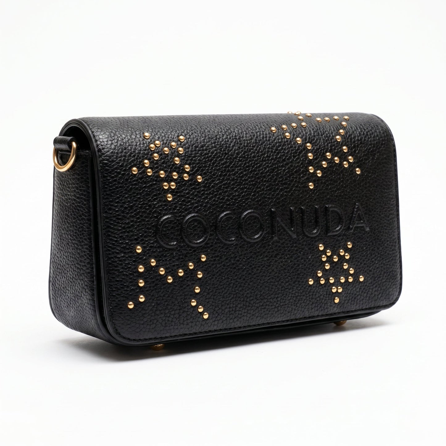Borsa Tracolla in Ecopelle con Logo in Rilievo e Borchie – Coconuda