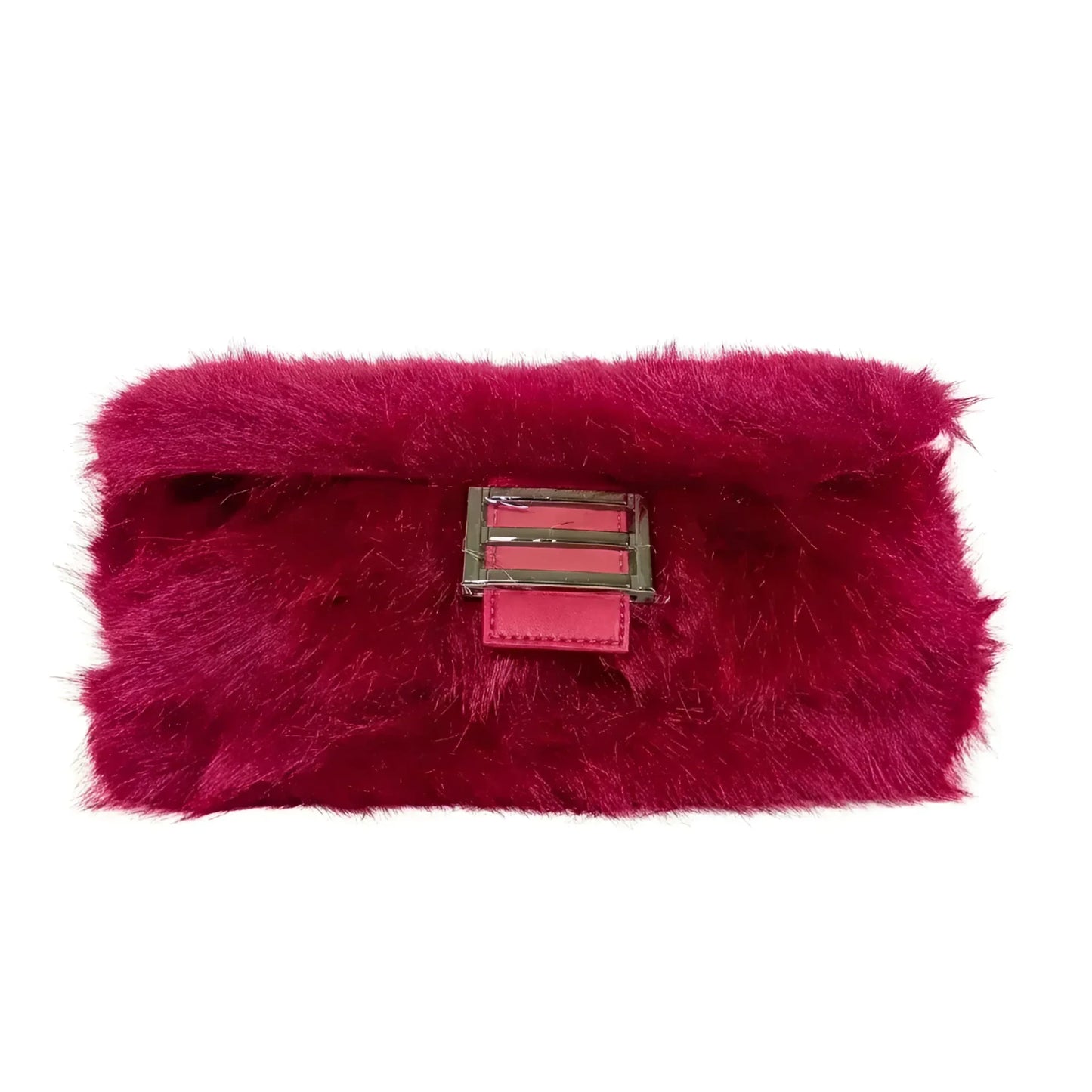 Fur handbag with leather handle MS-6440