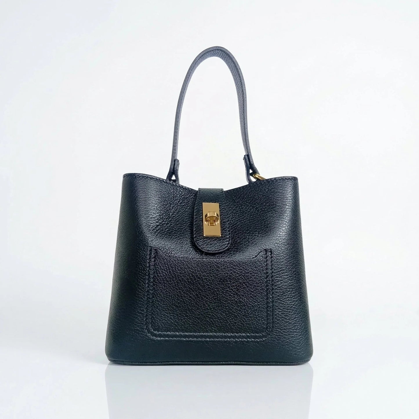 Structured top-handle bag with gold-tone hardware MS-2501
