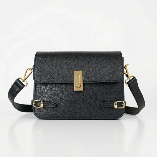 Borsa a Tracolla Buckle Up in Vera Pelle Regolabile