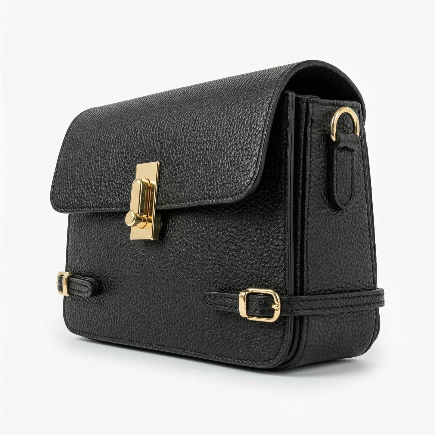 Borsa a Tracolla Buckle Up in Vera Pelle Regolabile