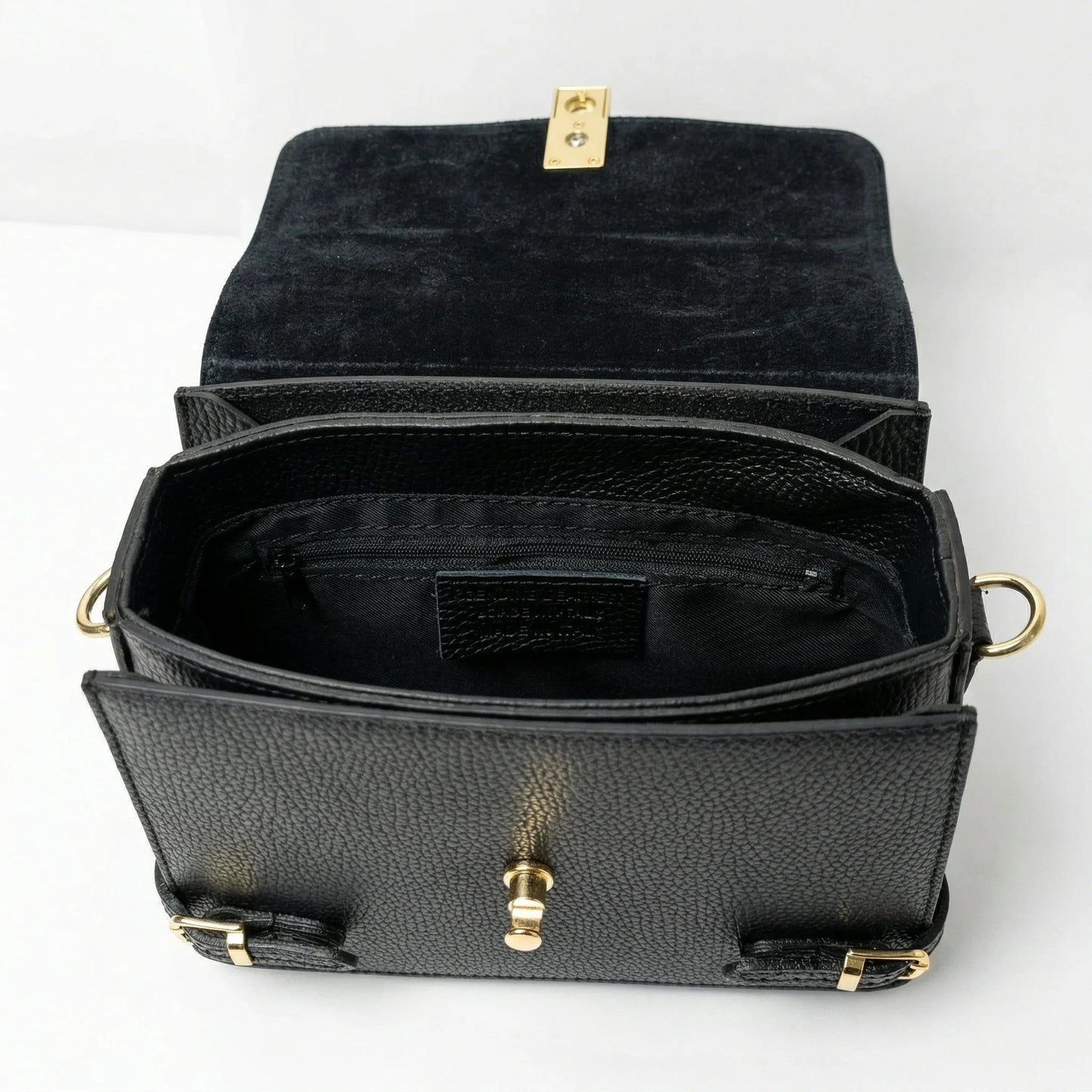 Borsa a Tracolla Buckle Up in Vera Pelle Regolabile