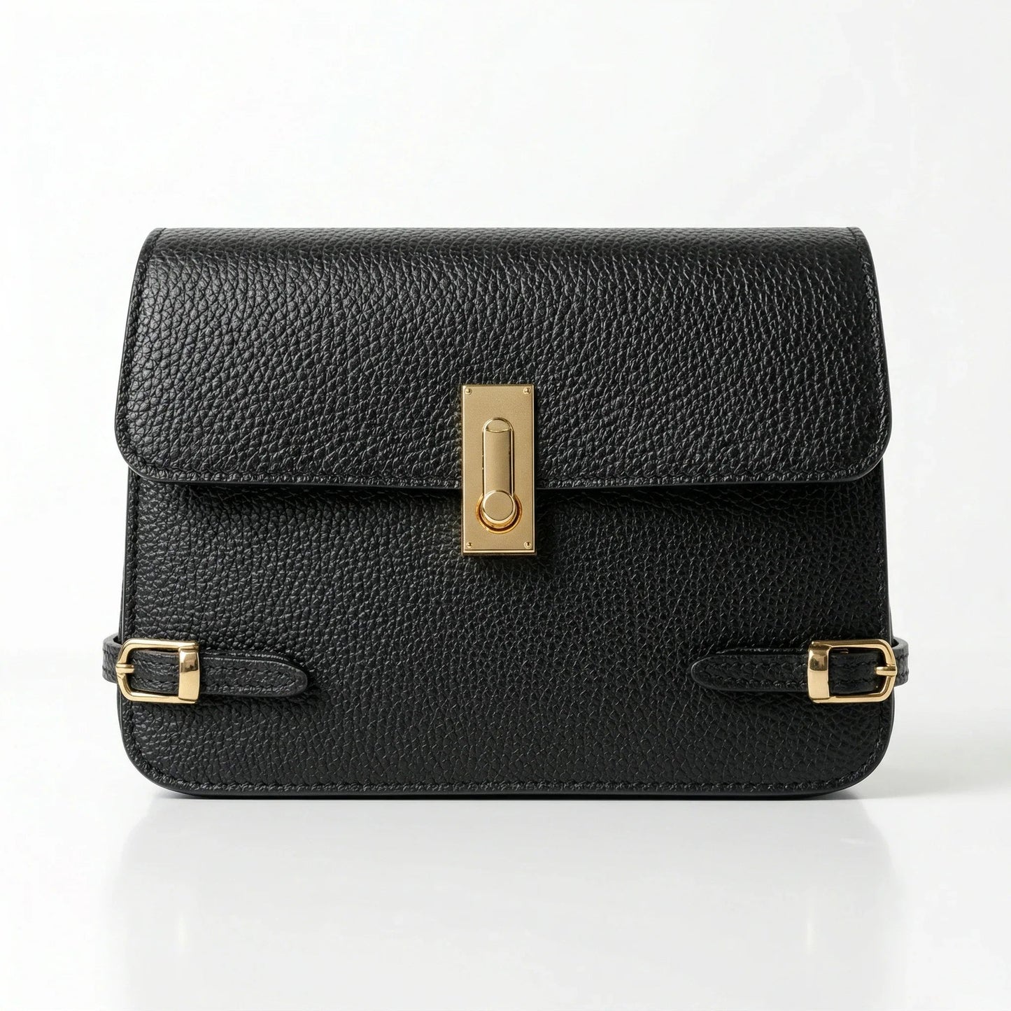 Borsa a Tracolla Buckle Up in Vera Pelle Regolabile
