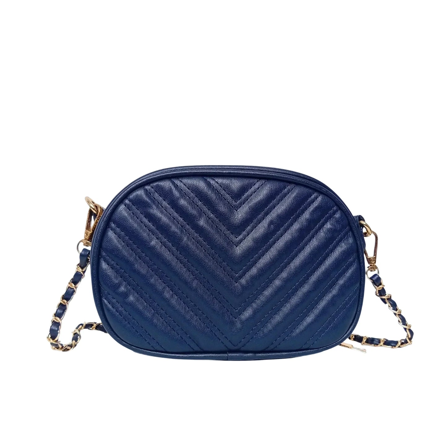 Borsa a Tracolla Ovale Trapuntata in Ecopelle Leggera