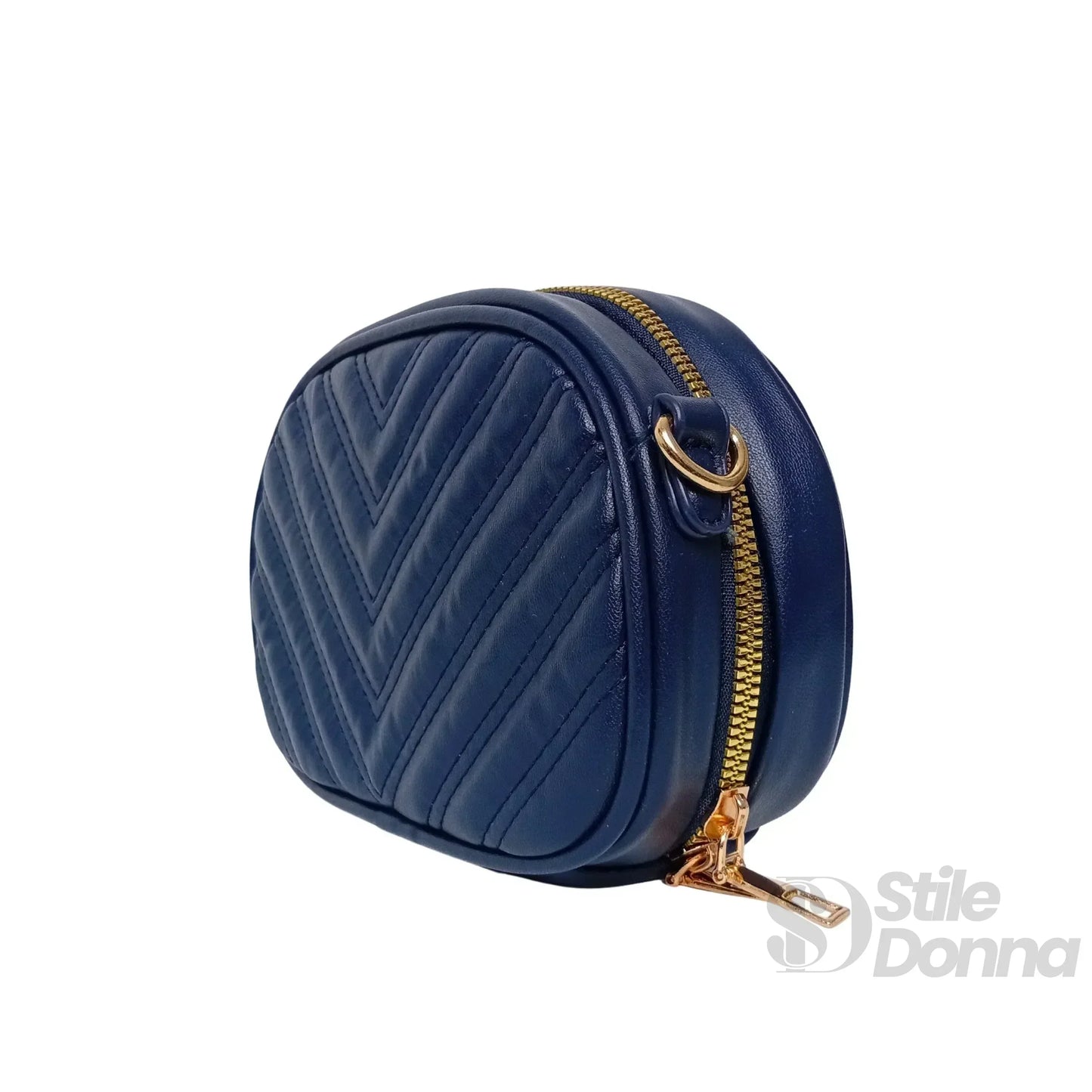 Borsa a Tracolla Ovale Trapuntata in Ecopelle Leggera