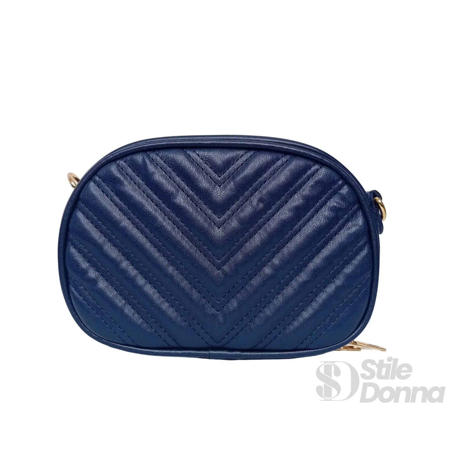 Borsa a Tracolla Ovale Trapuntata in Ecopelle Leggera