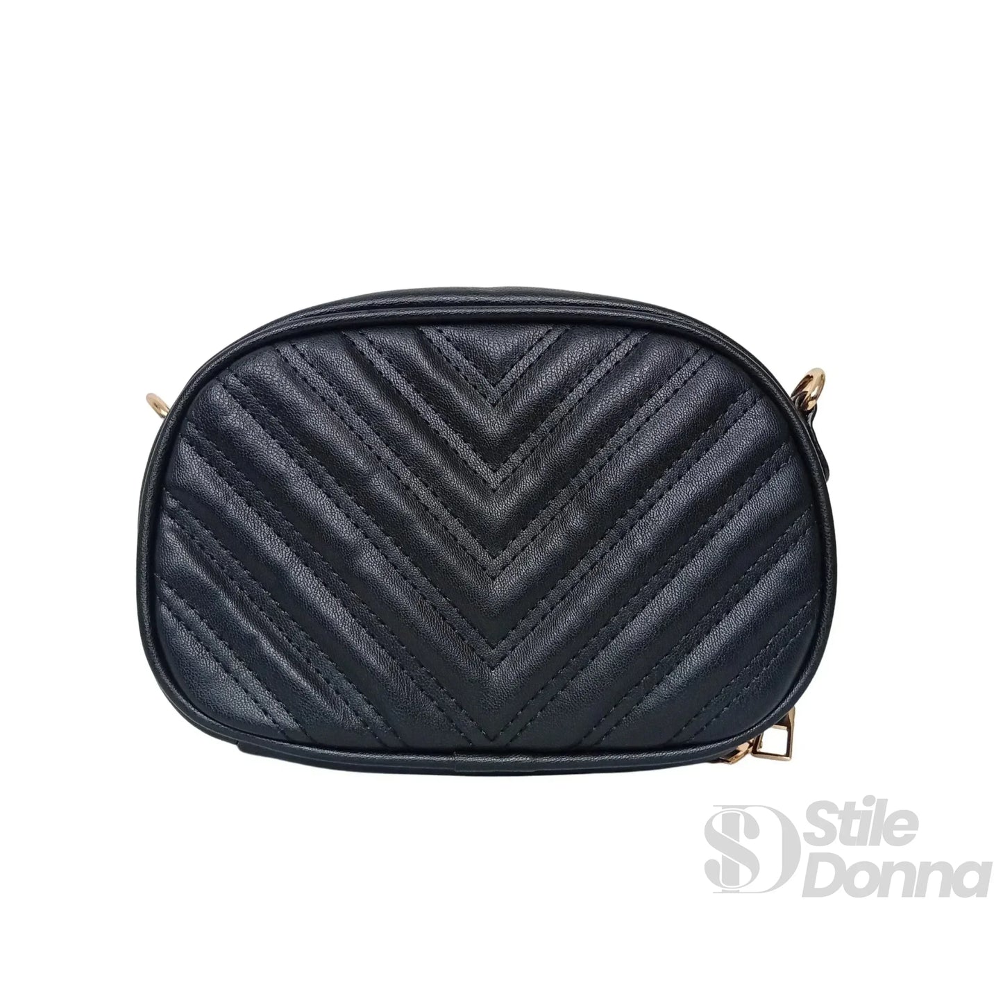 Borsa a Tracolla Ovale Trapuntata in Ecopelle Leggera