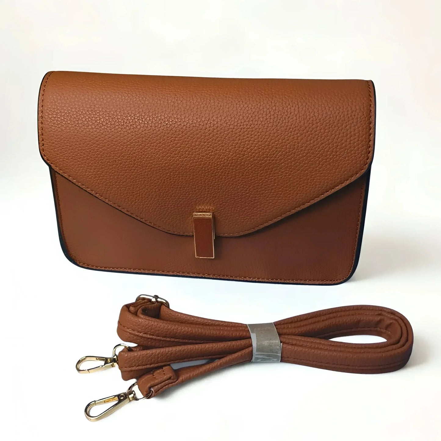 Brown Leather Shoulder Bag - MS-6346