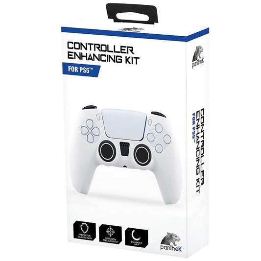 Panthek Full Kit PS5 Skin + Black & White DualSense Controller Thumb Grips