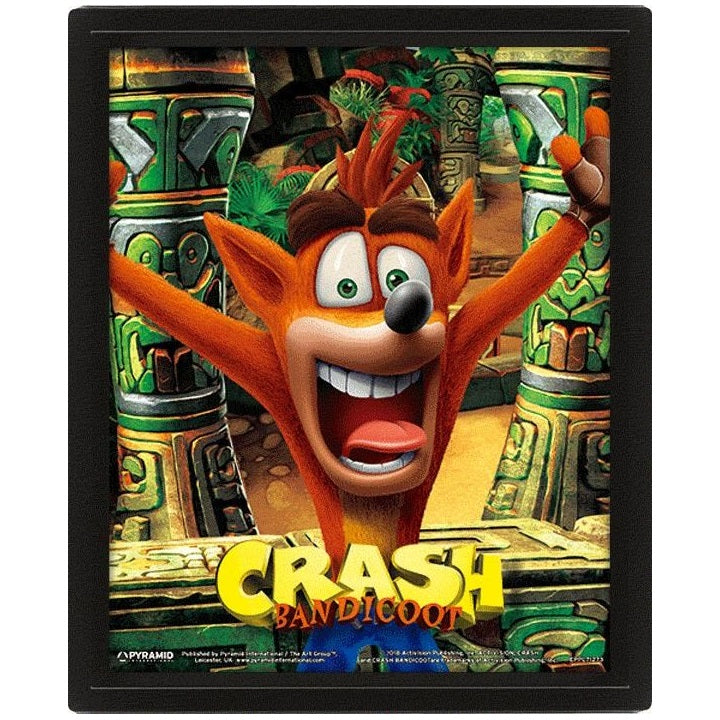 Pyramid - Crash Bandicoot (Mask Power Up) Framed Lenticular 3D Poster PS4