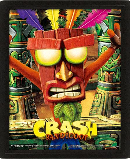 Pyramid - Crash Bandicoot (Mask Power Up) Framed Lenticular 3D Poster PS4