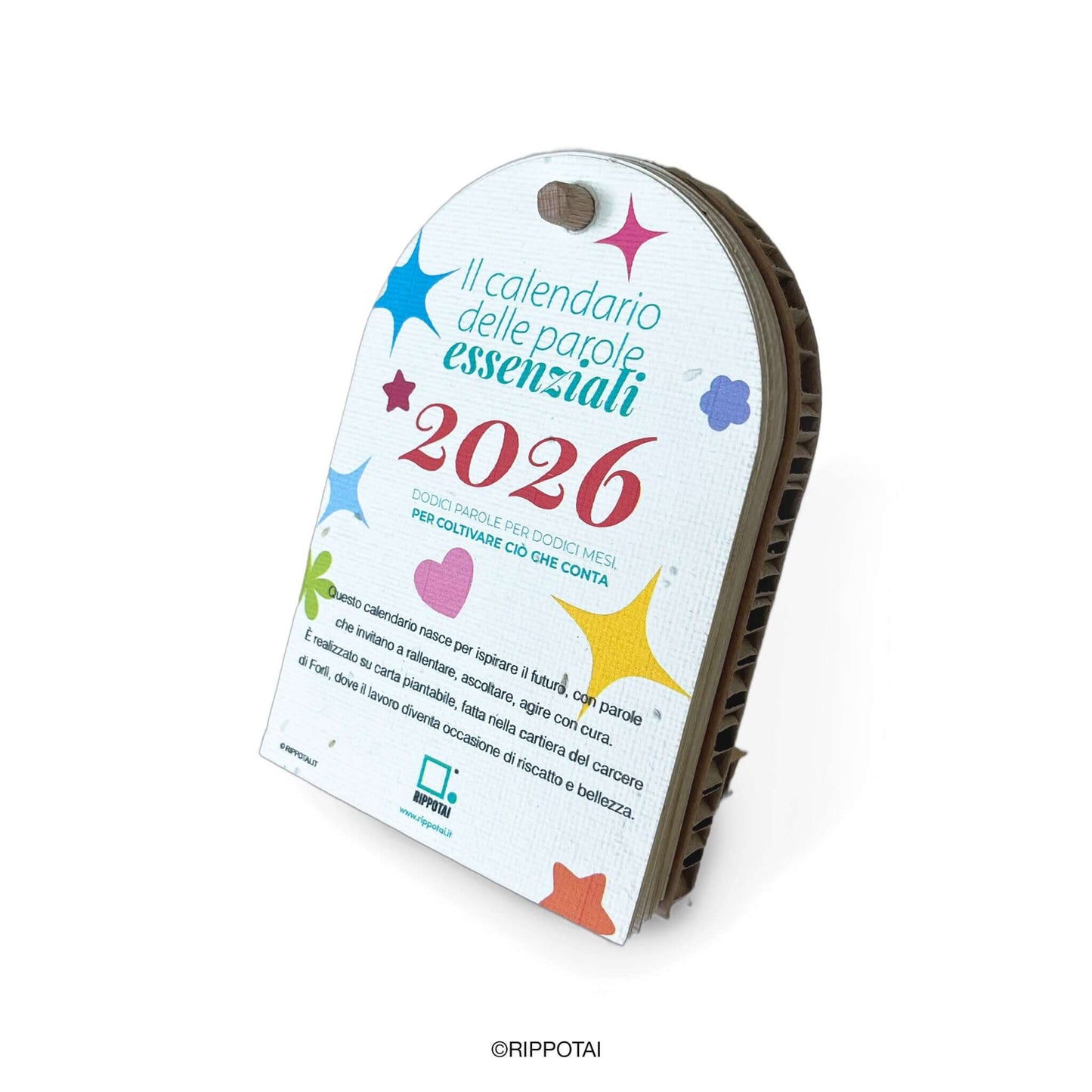 Calendario da tavolo in carta piantabile – Il calendario delle parole essenziali Rippotai