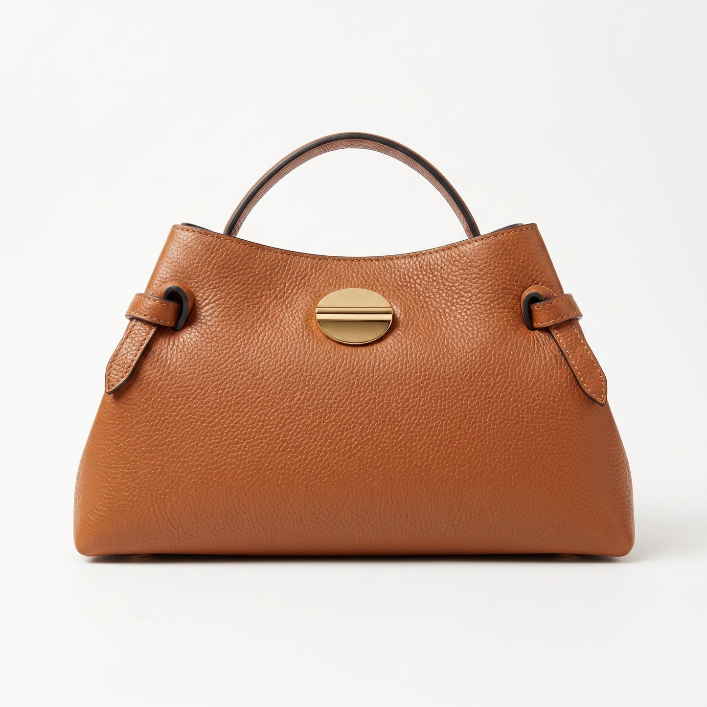 Borsa Livia in Vera Pelle – Disco Oro e Tracolla Regolabile