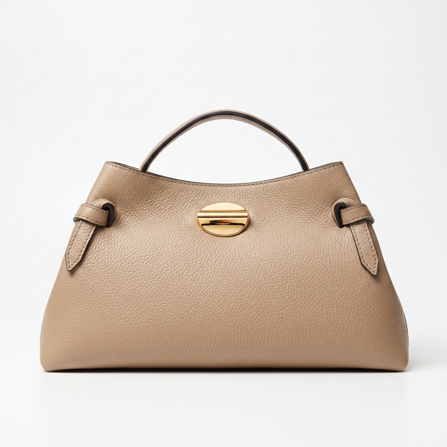 Borsa Livia in Vera Pelle – Disco Oro e Tracolla Regolabile