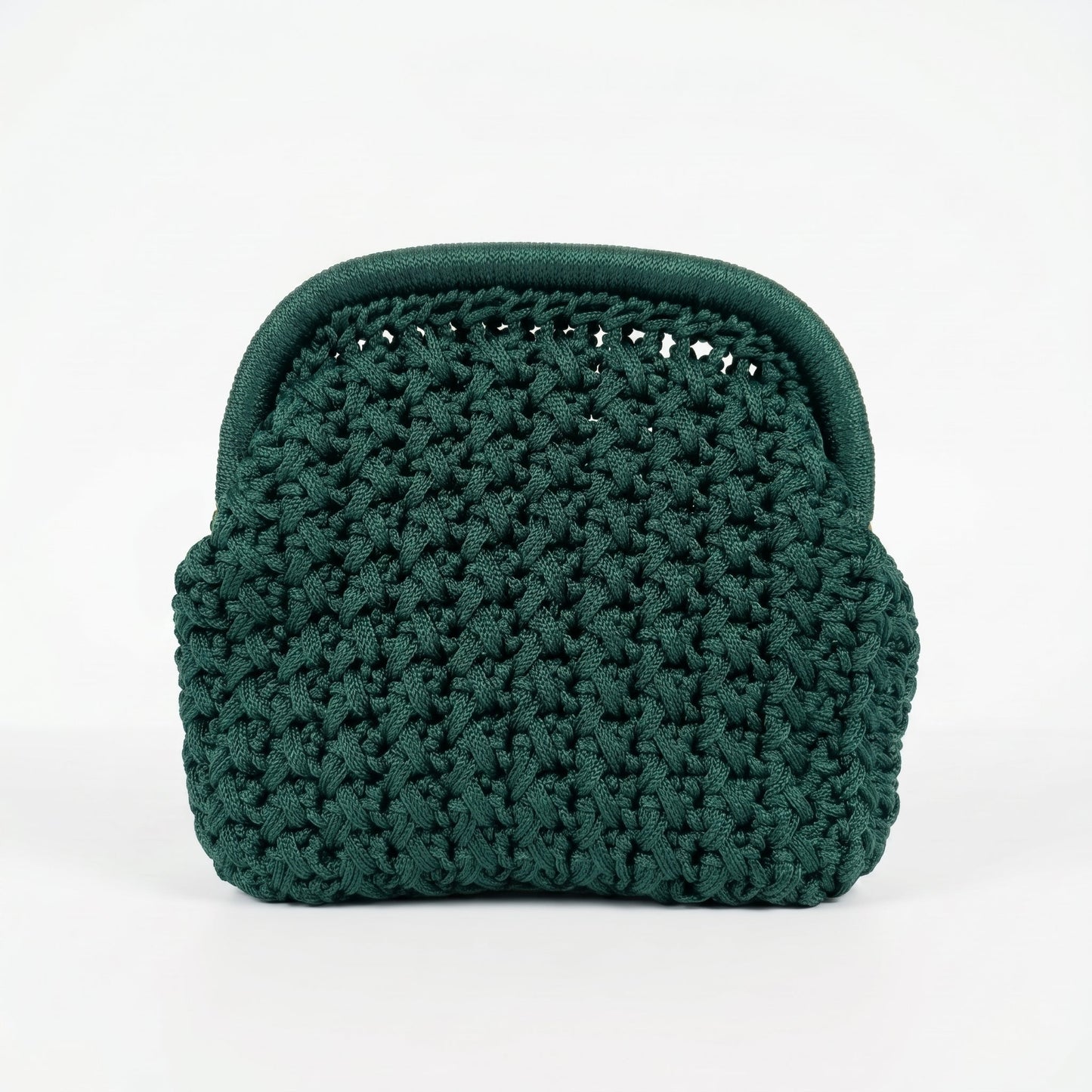 Borsa Fiorella in Crochet con Chiusura a Clip e Catena Dorata – Stile Donna