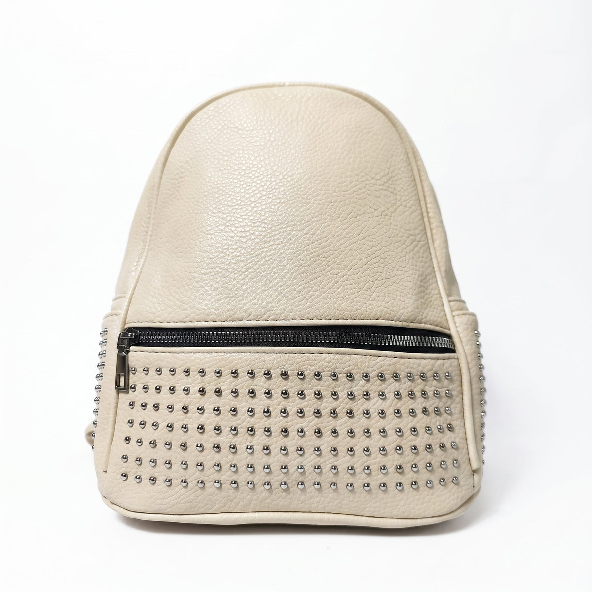 Leather Backpack with Side Pockets - MS-6965