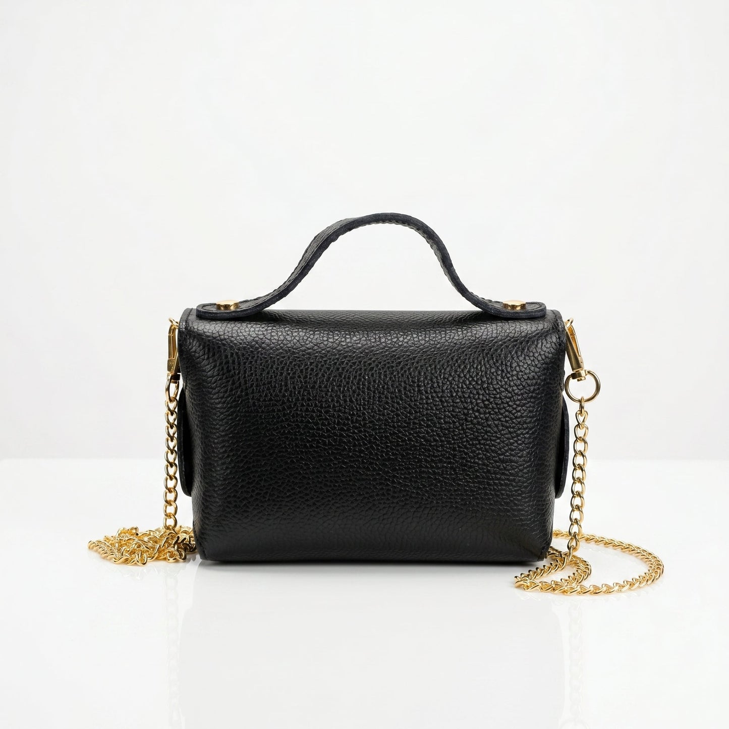 Amina Mini Borsa da Donna in Vera Pelle con Catena Dorata