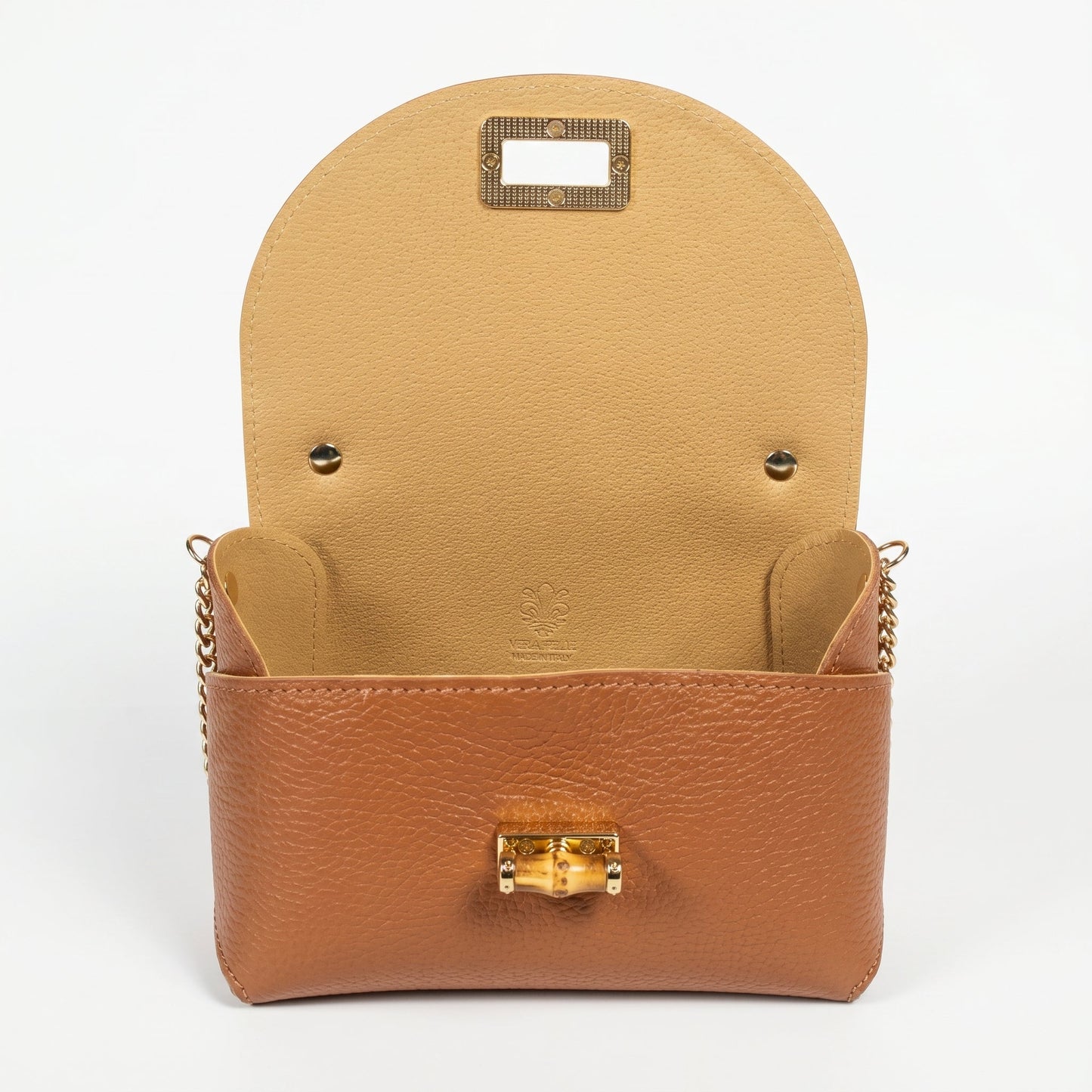 Amina Mini Borsa da Donna in Vera Pelle con Catena Dorata