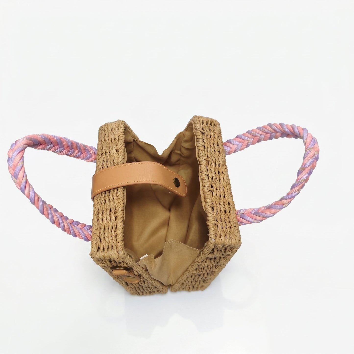 Anita Borsa a Cestino da Donna in Rafia con Manico Intrecciato e Tracolla