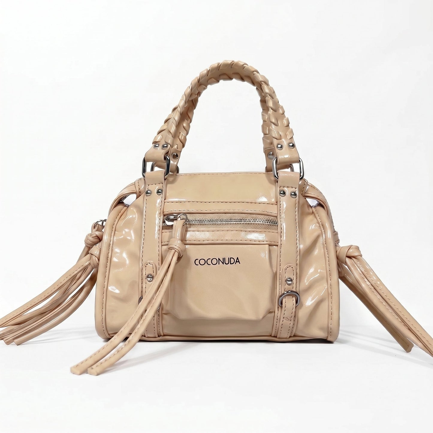 Mini Bauletto con Manici Intrecciati e Frange – Coconuda